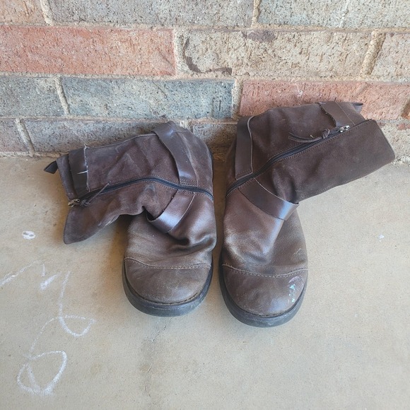 Harley-Davidson Boots Mens Size 11 Brown Leather Biker Motorcycle Zip 98102 - Picture 1 of 11